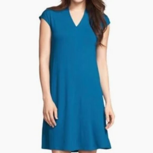 Eileen Fisher Cap Sleeve Jersey Dress - XL - Picture 1 of 8